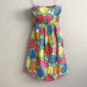 Lilly Pulitzer Wyatt Floral Strapless Dress Minnie Zinny Size 4 Pockets Lined